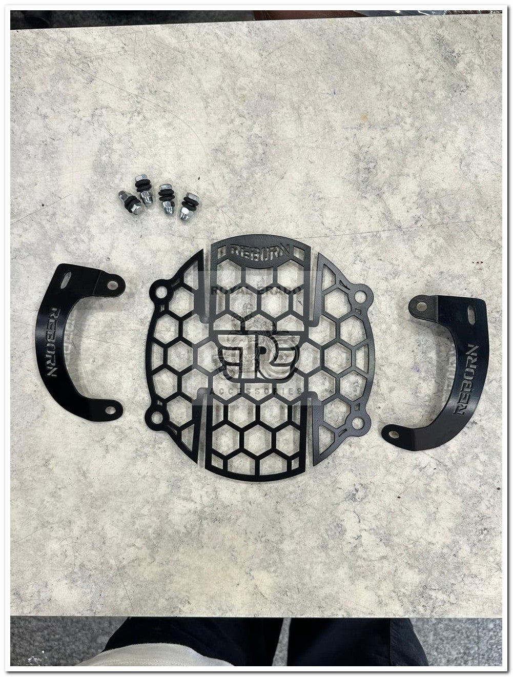 "Royal Enfield Classic Reborn Headlight Grill (Jali) - Matte Black Finish"