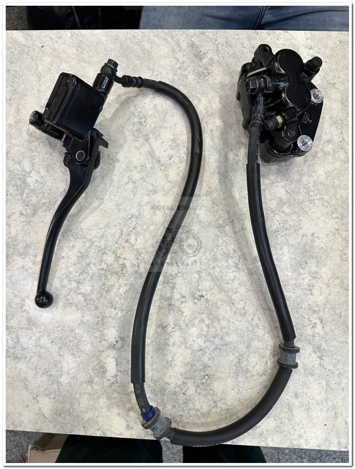 Royal enfield disc kit , disc caliper with disc lever and disc pipe for standard electra and classic