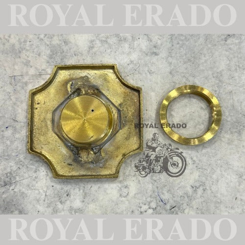 Tank cap with neck in brass for making a new tank for Royal Enfield universal ( only can be used when you are making mew tank