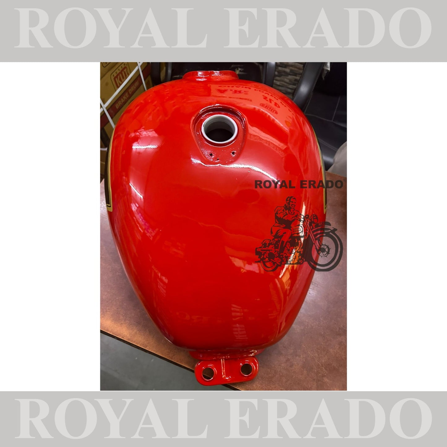 Royal Enfield Classic 350cc tank from 2013 to 2020 in red.