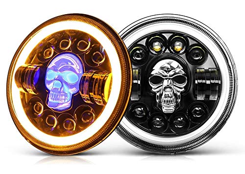 ROYAL ERADO 7" SKULL head light for royal enfield classic , electra , standard