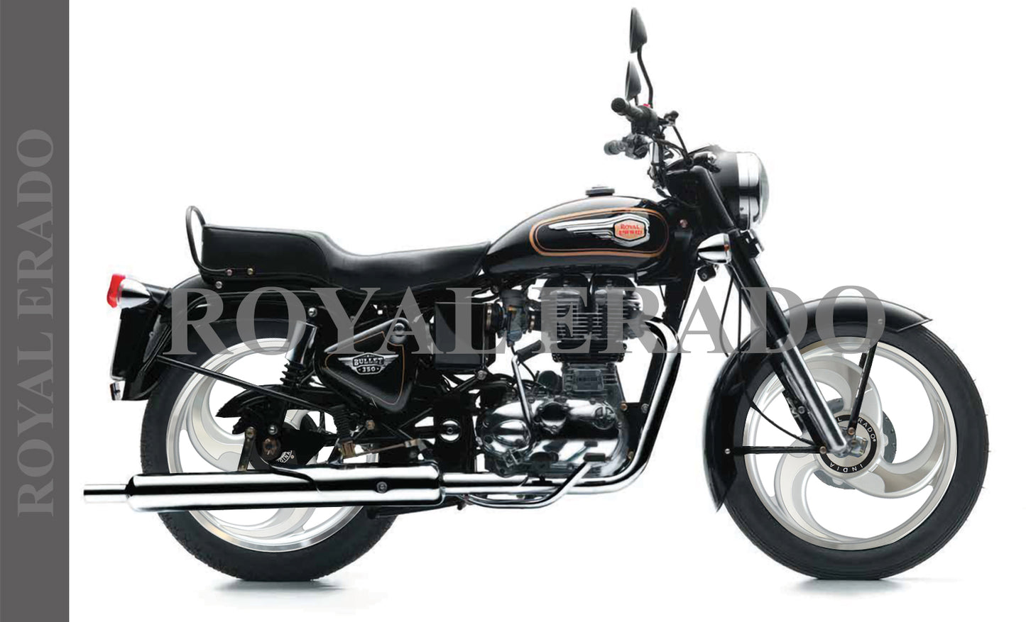 3 Spokes TALWAR SILVER Alloy Wheel for STANDARD ABS Royal-Enfield Bullet X 350CC, Electra, Thunderbird 2010 model