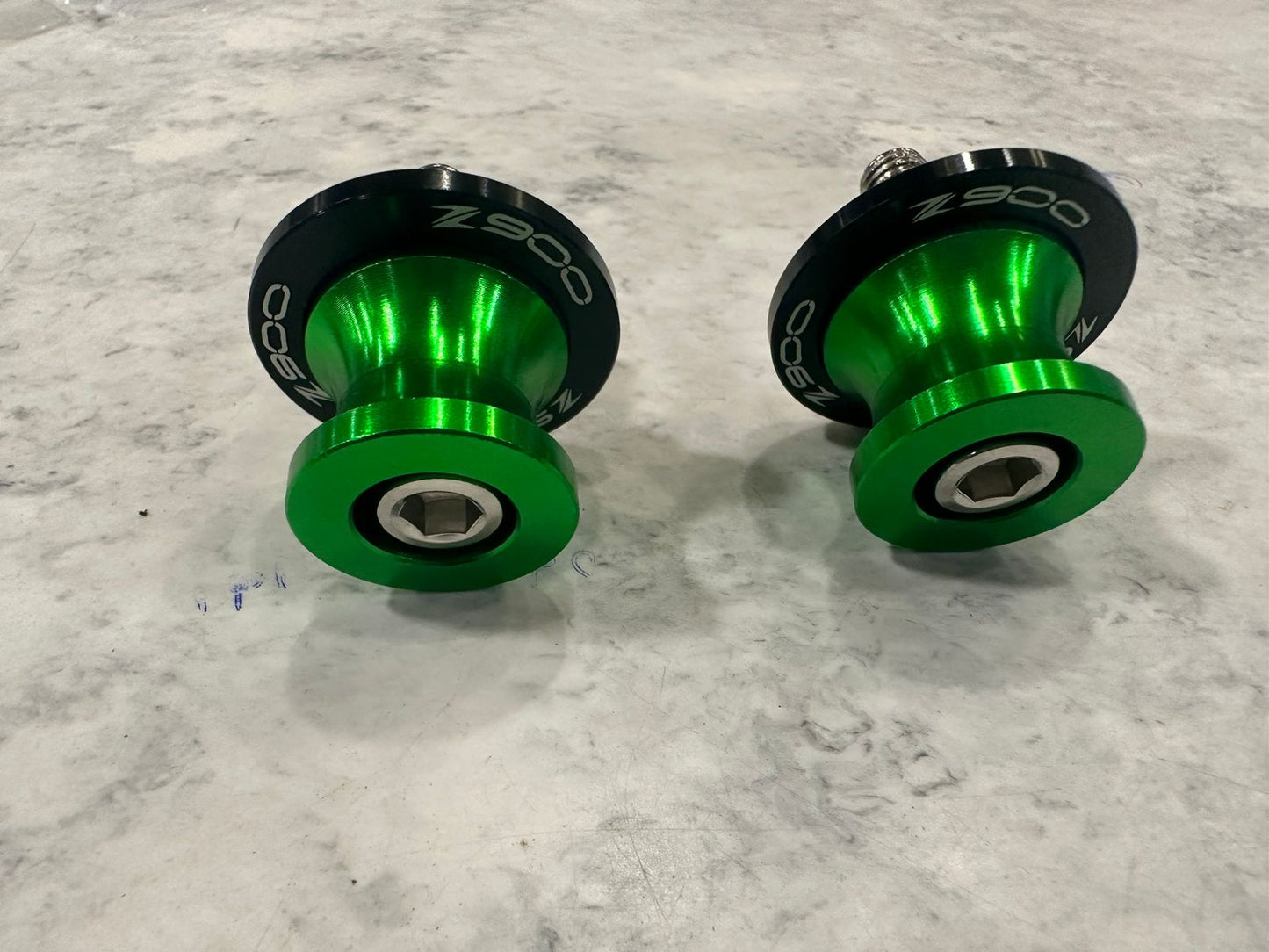 CNC Frame Stands Screws Swingarm Spools Sliders for Kawasaki Z900 (Green)