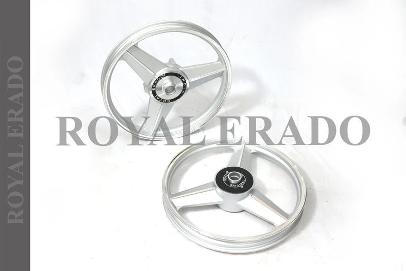 Diamond mercedes silver Alloy Wheel for STANDARD ABS Royal-Enfield Bullet X 350CC, Electra, Thunderbird 2010 model