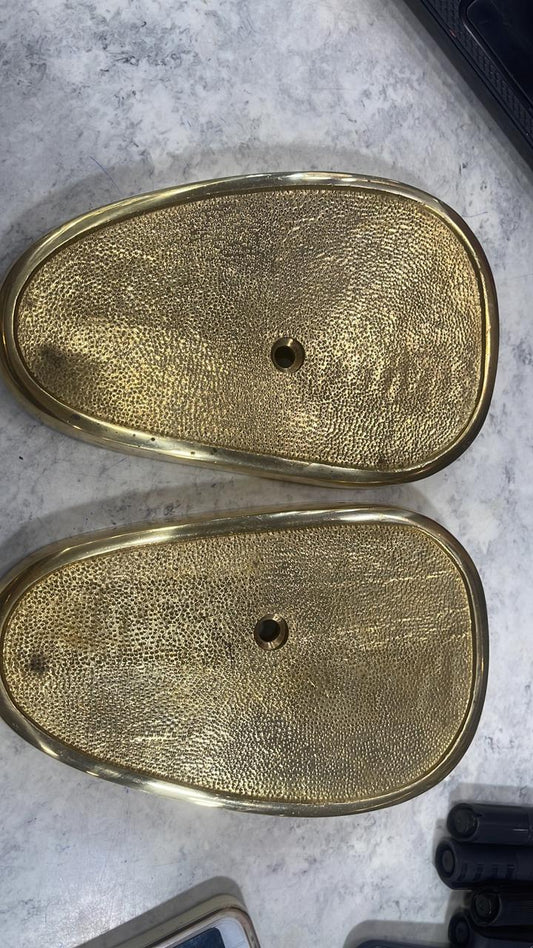 BRASS Fuel tank Knee Pad Pair Compatible With Royal Enfield Old Model Bullet