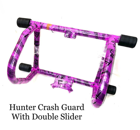 HUNTER 350cc BLACK CRASH GUARD / LEG GUARD WITH DOUBLE SLIDER ( FRAME SLIDER)