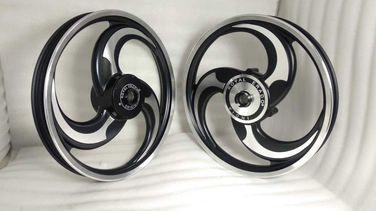 3 spoke talwar design black Alloy Wheel SPLENDOR N SPLENDOR PLUS N SPLENDOR PRO, Passion PRO & PLUS, CD Deluxe, CD Dawn