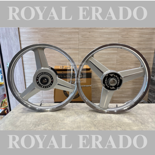Raceby / kingway company mercedes diamond silver alloy wheel for royal enfield standard abs and electra