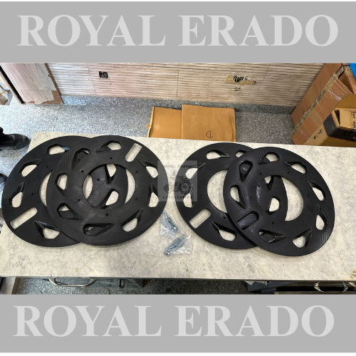 Royal enfield hunter 350 wheel cover in black for fat boy type alloy wheel look of spoke rim
