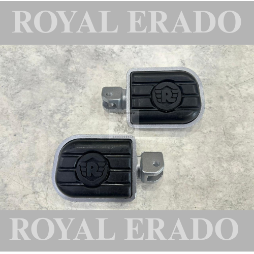Royal enfield reborn classic , standard battalion meteor 350 super meteor 650 hunter 350 silver aluminium  footrest foot pad  with R logo