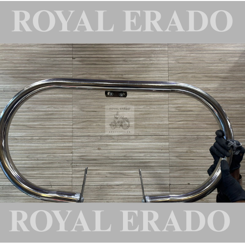 Royal Enfield reborn classic and standard battalion oval leg guard in stainless steel chrome