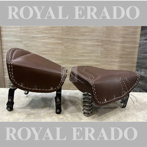 Royal enfield vintage g2 1962 old model bullet seat with spring in brown leather bsa design seat