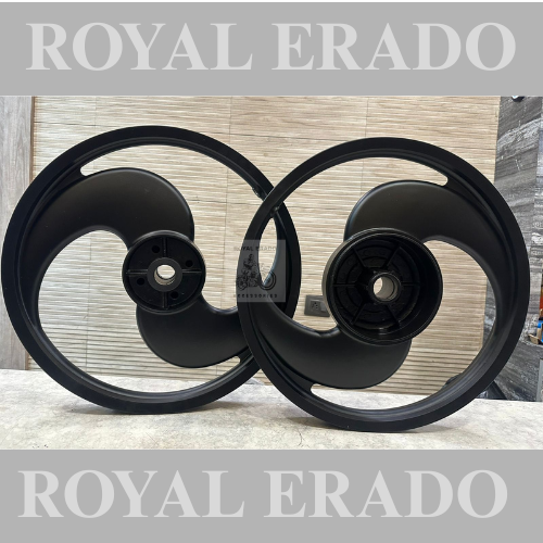 Royal Enfield Standard Electra Alloy Wheels 2 Spoke Full Black Powder Coated Done On Order