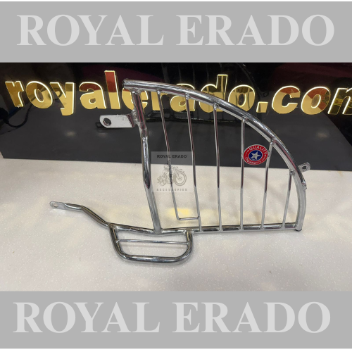 Royal Enfield old model vintage G2 1962 bullet 350 cast iron engine, CI engine, Electra, left side LH sare guard in chrome with footrest