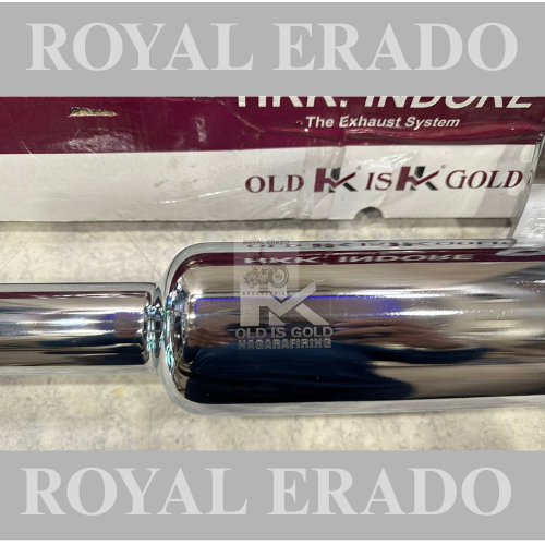 Royal enfield reborn classic and battalion standard Hk Indore silencer exhaust in chrome  with dug dug sound , medium sound