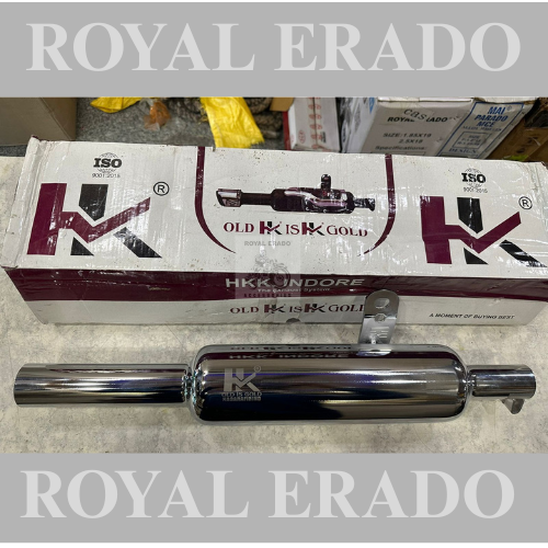 Royal enfield reborn classic and battalion standard Hk Indore silencer exhaust in chrome  with dug dug sound , medium sound