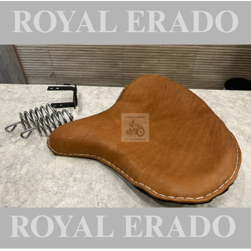 Royal enfield broadcast broadcast seat in tan brown leather with spring Kabir Singh seat front for classic electra and standard