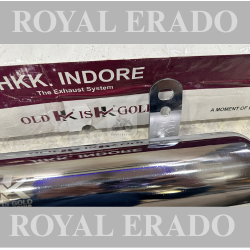 Royal enfield reborn classic and battalion standard Hk Indore silencer exhaust in chrome  with dug dug sound , medium sound