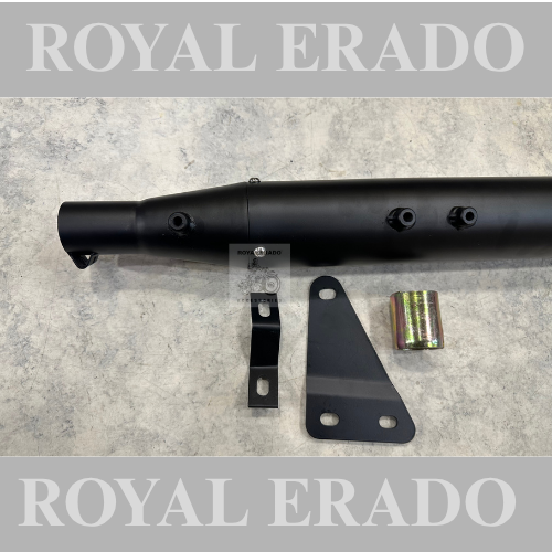 Royal enfueld reborn classic electra battalion standard exhaust silencer jawa style with glasswool , gives base sound