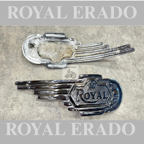 Royal enfield vintage g2 1962 old model bullet 350 standard 350 tank monogram in brass chrome heavy quality