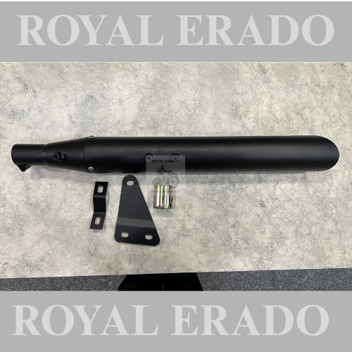 Royal enfueld reborn classic electra battalion standard exhaust silencer jawa style with glasswool , gives base sound