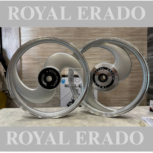 Royal Erado s 2s 2 spoke silver colour alloy wheel for standard abs and electra front 19” disc and rear 19” drum