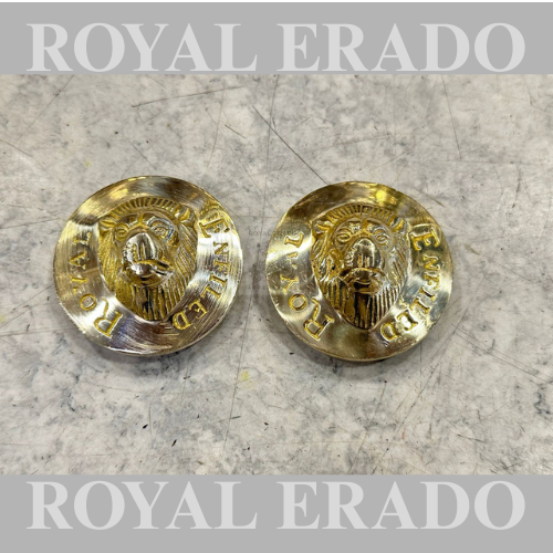 Royal enfield classic electra standard bs-3 bs-4 efi uce model suspension cap axle nut swing arm cap ghulla cap in brass with lion face