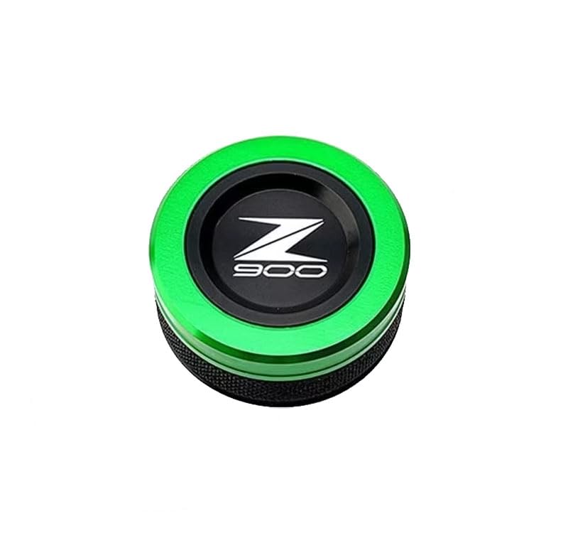 CNC Front And Rear Brake Fluid Cylinder Master Reservoir Cover Cap With Z Logo For Kawasaki Z900 (Green)