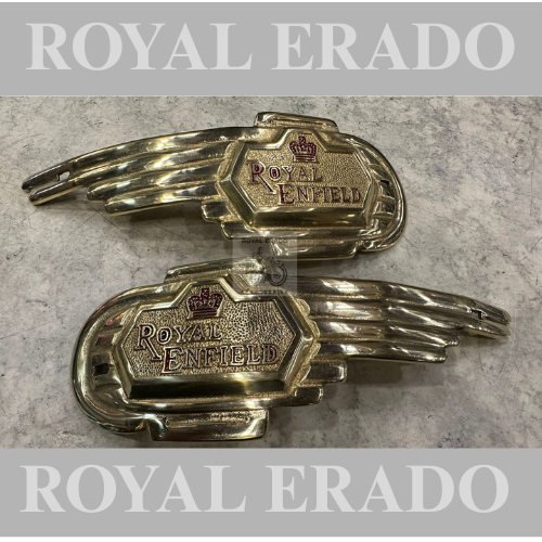 Royal Enfield heavy brass tank monogram with red Royal Enfield logo for vintage g2 1962 old model bullet 350 standard electra