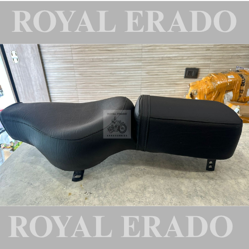 Vintage Style Long Ride Comfortable Seat In Black For Royal Enfield Vintage G2 1962 Old Model Bullet 350, Classic, Electra, Standard, Reborn, And Battalion