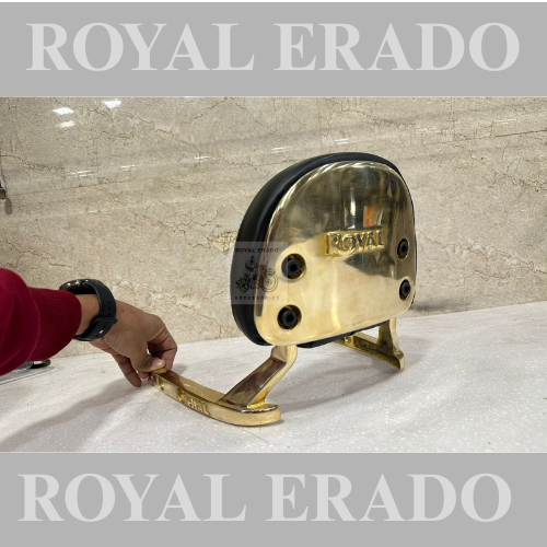 Royal Enfield Reborn Classic and Battalion Standard Brass Backrest with Cushion