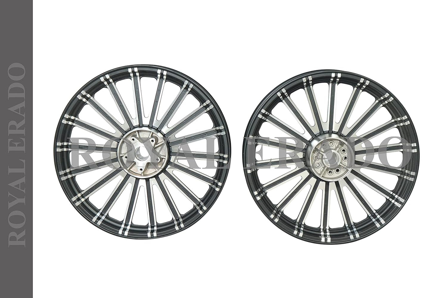 ROYAL ERADO Harley Style Alloy Wheel set.  | Front 18"Disc & Rear 18" Disc | For Royal-Enfield Interceptor 650 & Continental GT 650