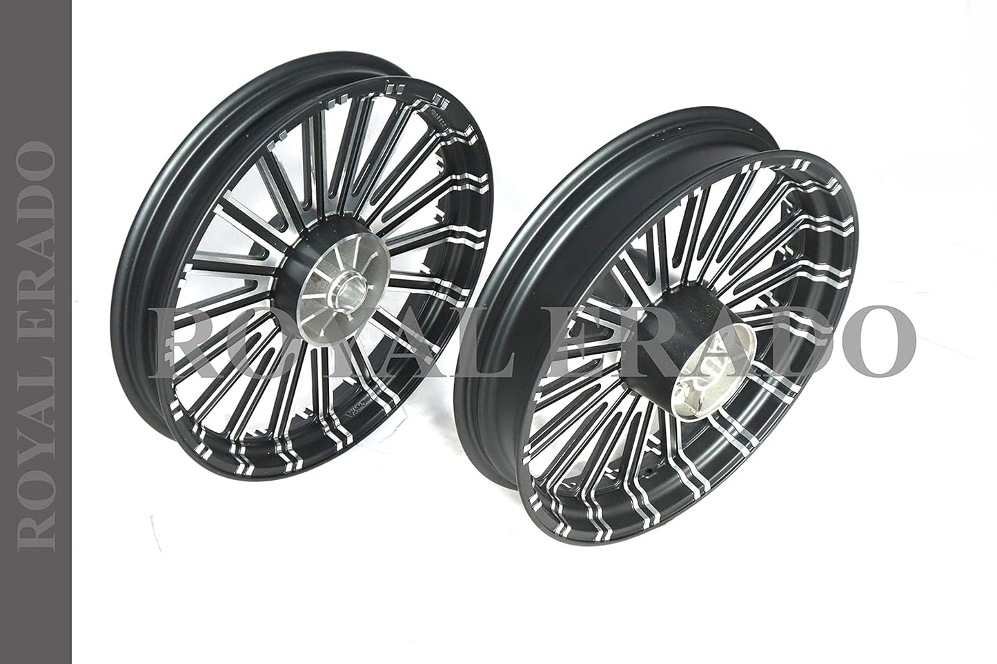 ROYAL ERADO Harley Style Alloy Wheel set.  | Front 18"Disc & Rear 18" Disc | For Royal-Enfield Interceptor 650 & Continental GT 650