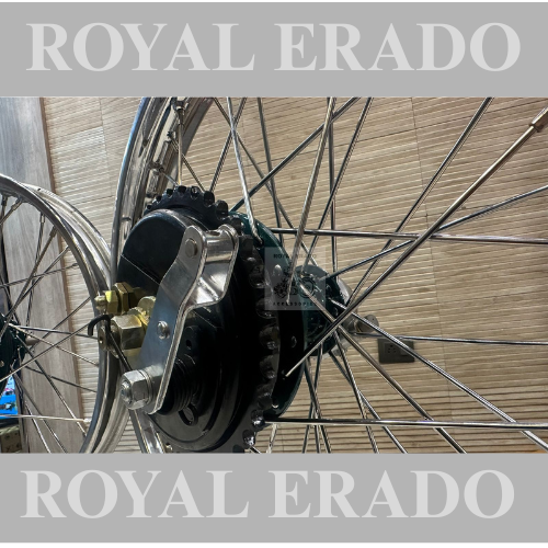 Royal enfield vintage g2 1962 old model bullet 350 standard cycle hub wheel rim assembly with all spare parts assembled direct fit with black hub not green