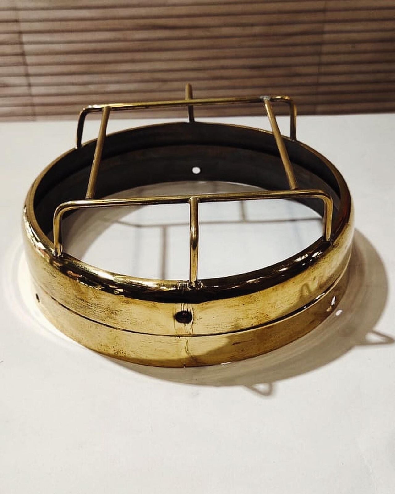 Royal Enfield head light ring JALLI  grill CROSS DESIGN in brass with shade for old model electra & standard