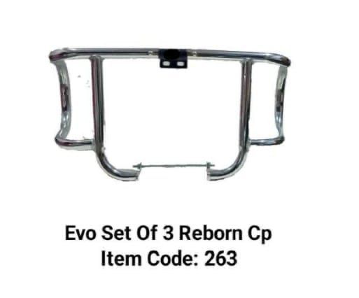 EVO 3 PEACE LEG GUARD CRASH BAR FOR ROYAL ENFIELD REBORN IN CHROME