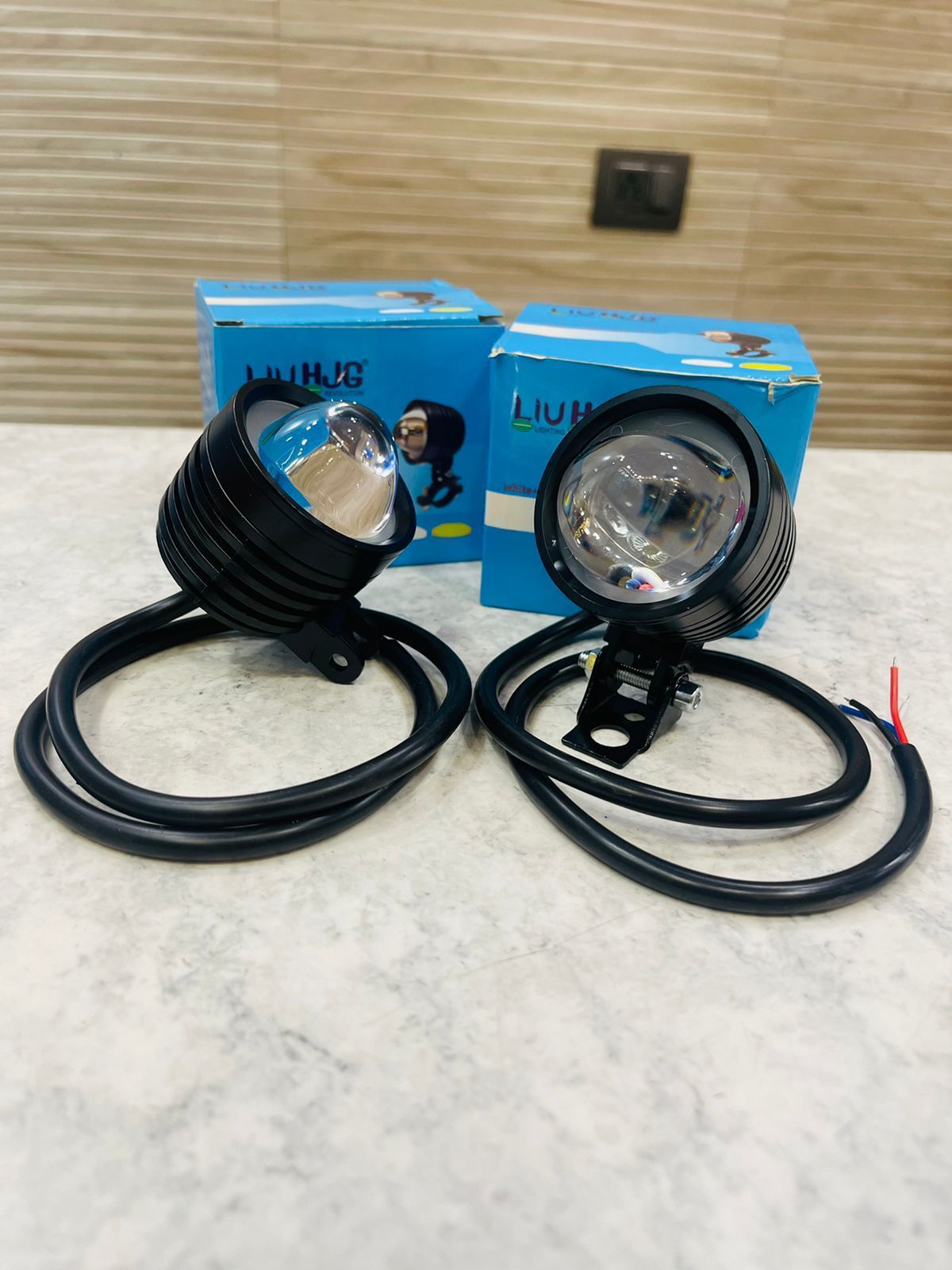 HJG UNIVERSAL PROJECTOR TYPE-2 FOG light for royal enfield classic , e ...