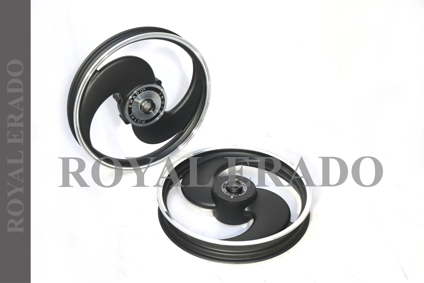 2 Spokes black Alloy Wheel set for classic single disc