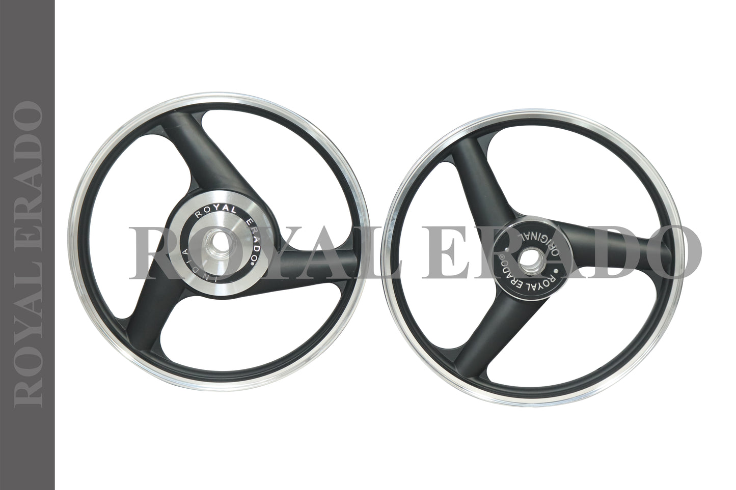 BOING BLACK Alloy Wheel set For Royal-Enfield standard big drum