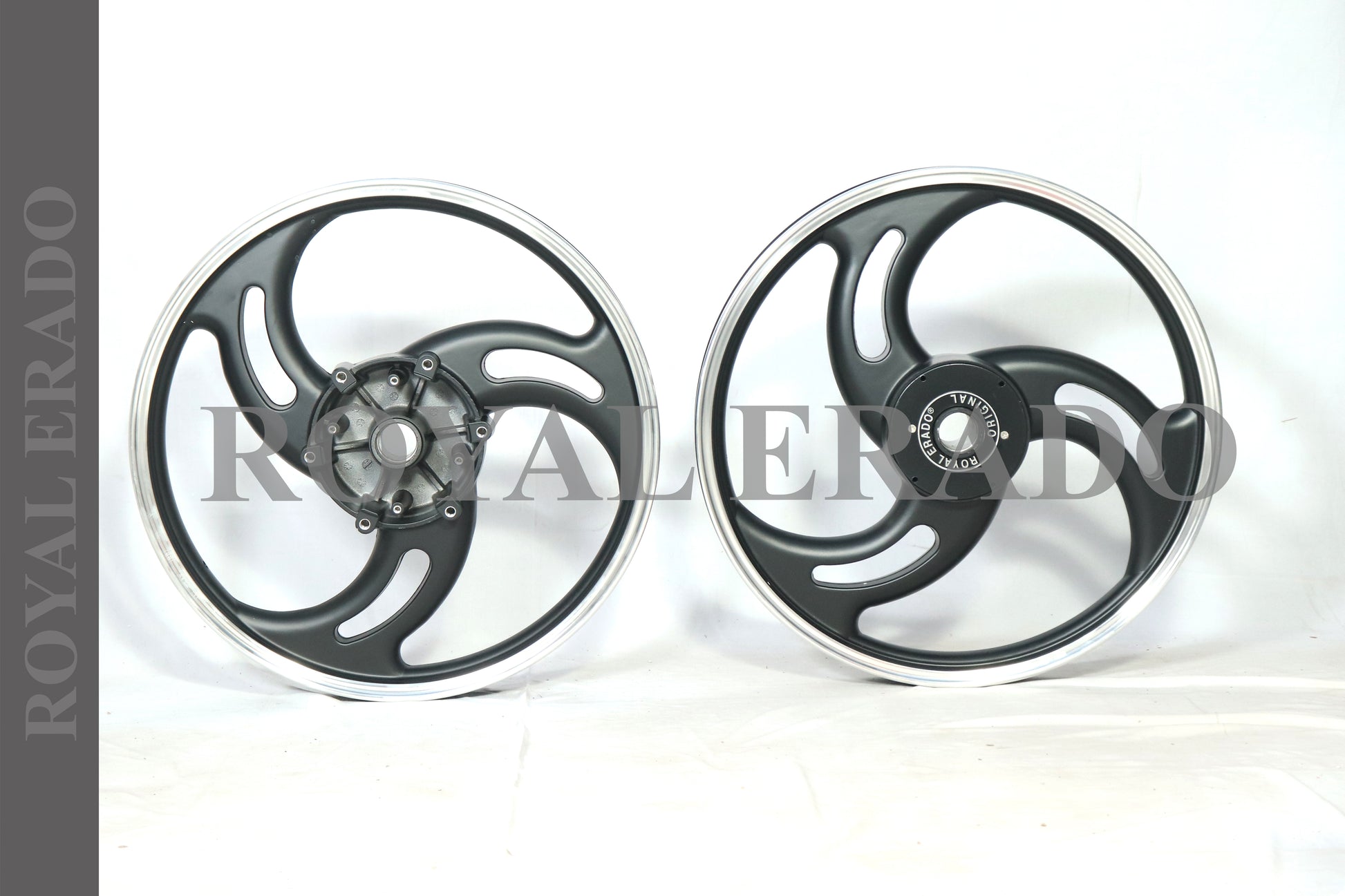 3 Spokes BLACK Alloy Wheel for STANDARD ABS Royal-Enfield Bullet X 350 ...