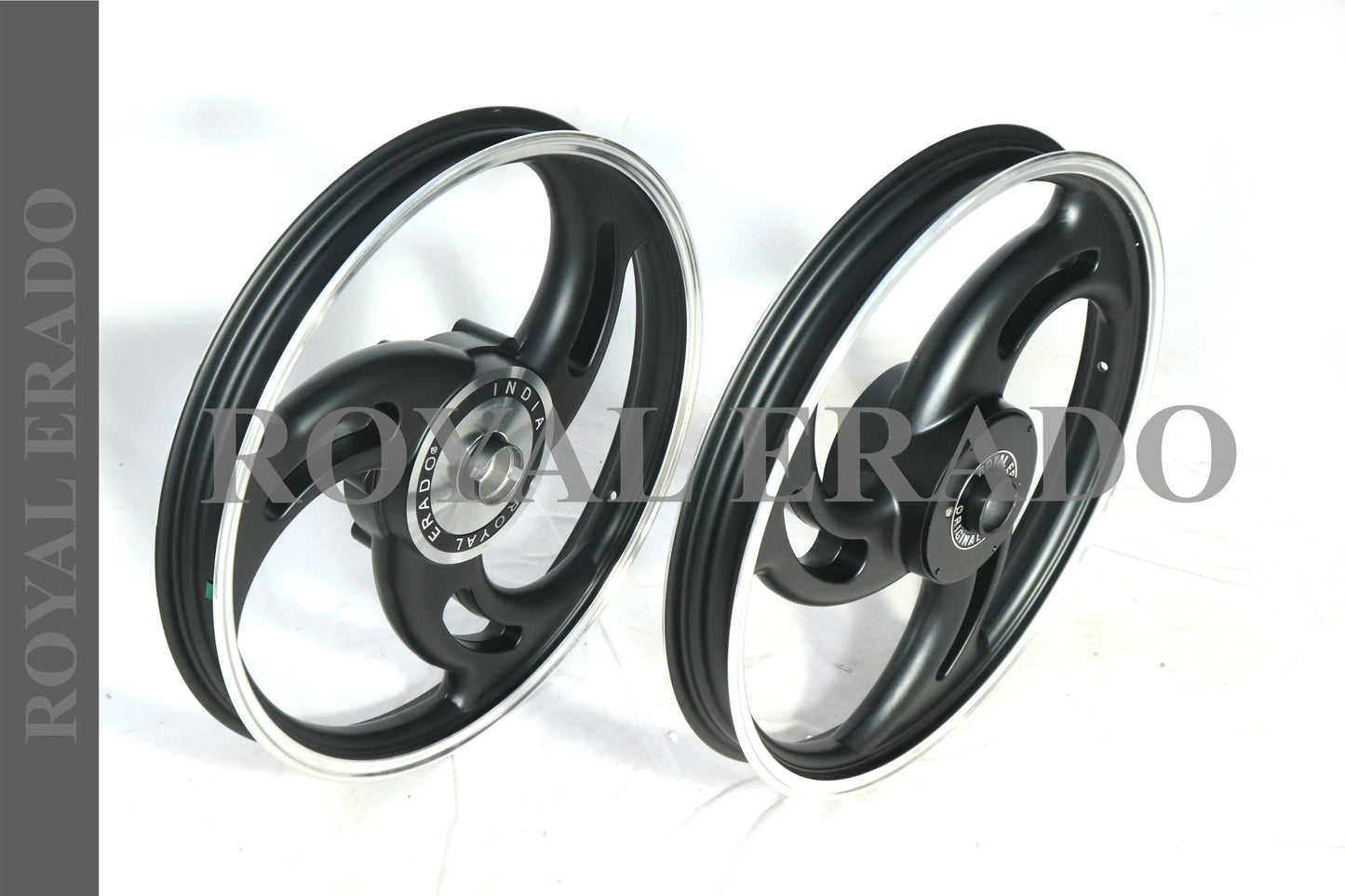 3 Spokes black Alloy Wheel set for classic single disc