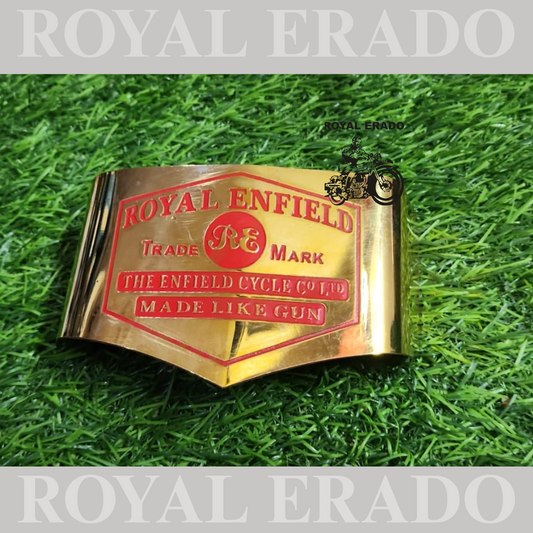 Royal Enfield vintage tail light shade in brass with made like a gun logo for g2 model.