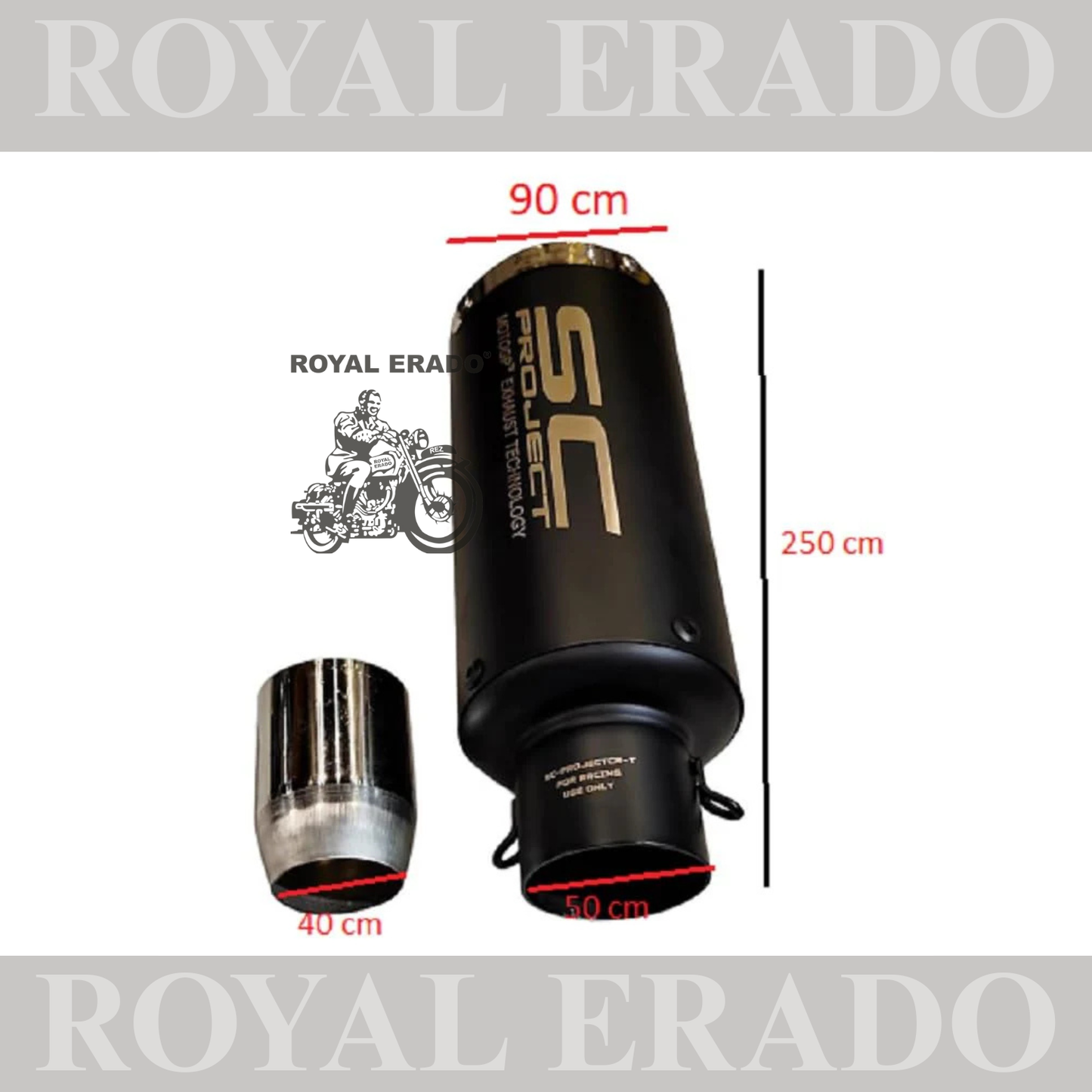 Universal Bike Exhaust SC Project Straight BLACK MATT For -Universal Modified Fitment Will Fit On Most All Bike