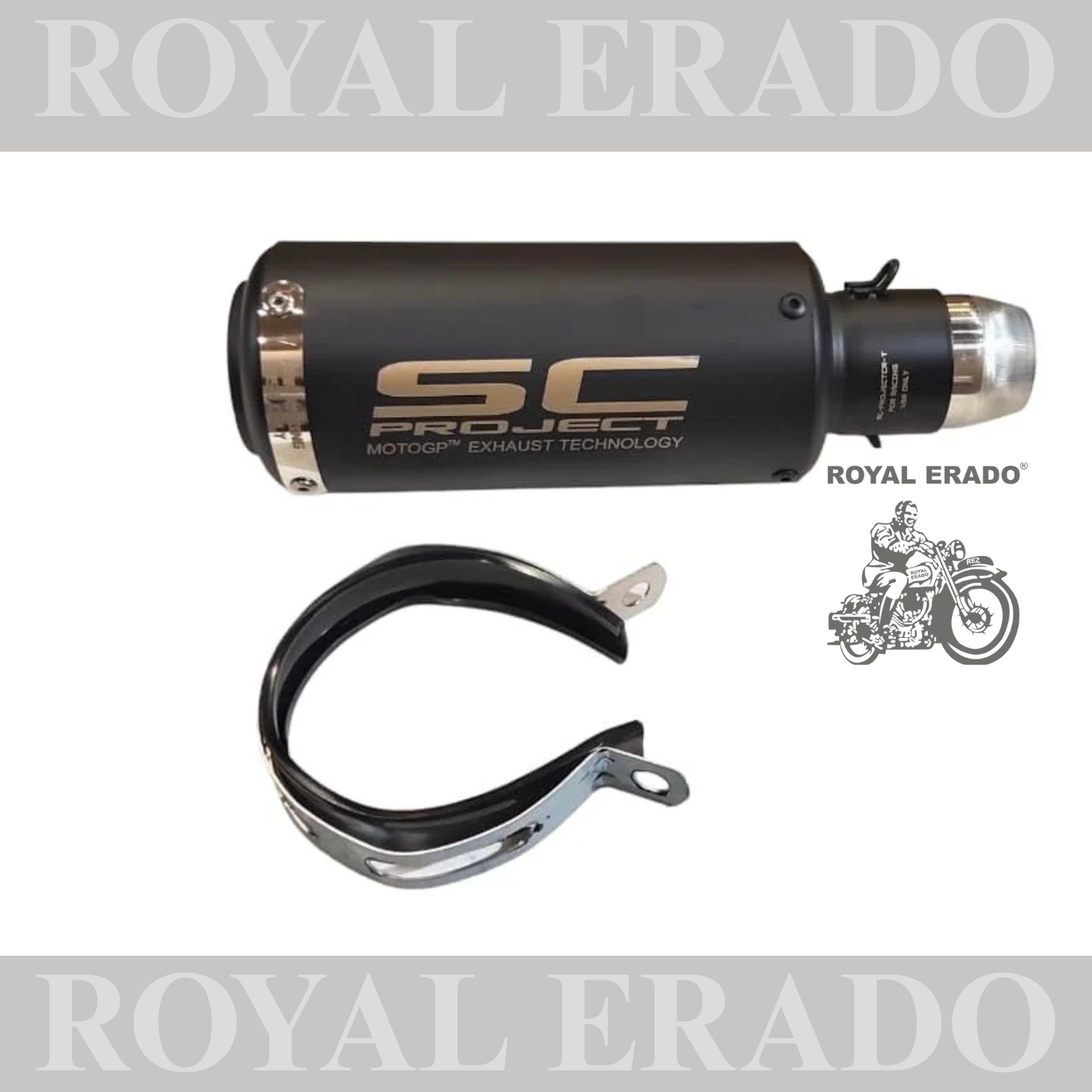 Universal Bike Exhaust SC Project Straight BLACK MATT For -Universal Modified Fitment Will Fit On Most All Bike