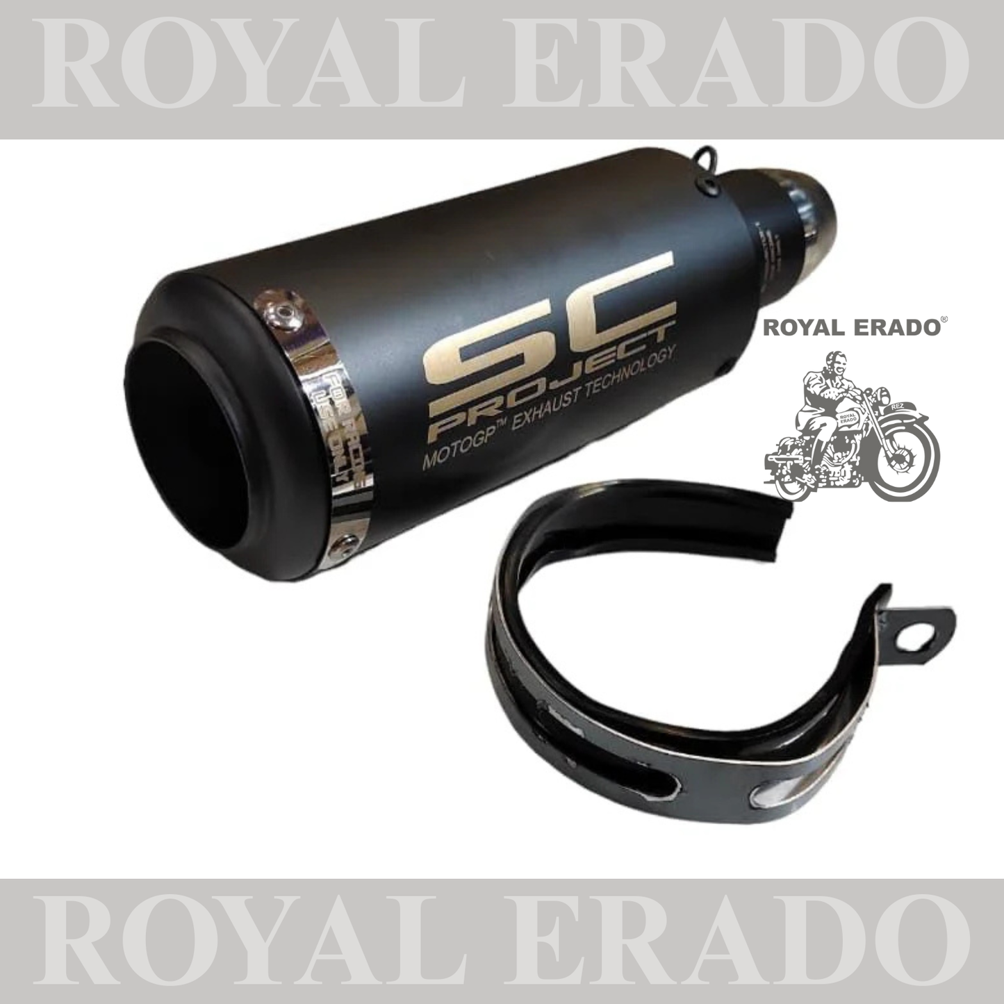 Universal Bike Exhaust SC Project Straight BLACK MATT For -Universal Modified Fitment Will Fit On Most All Bike