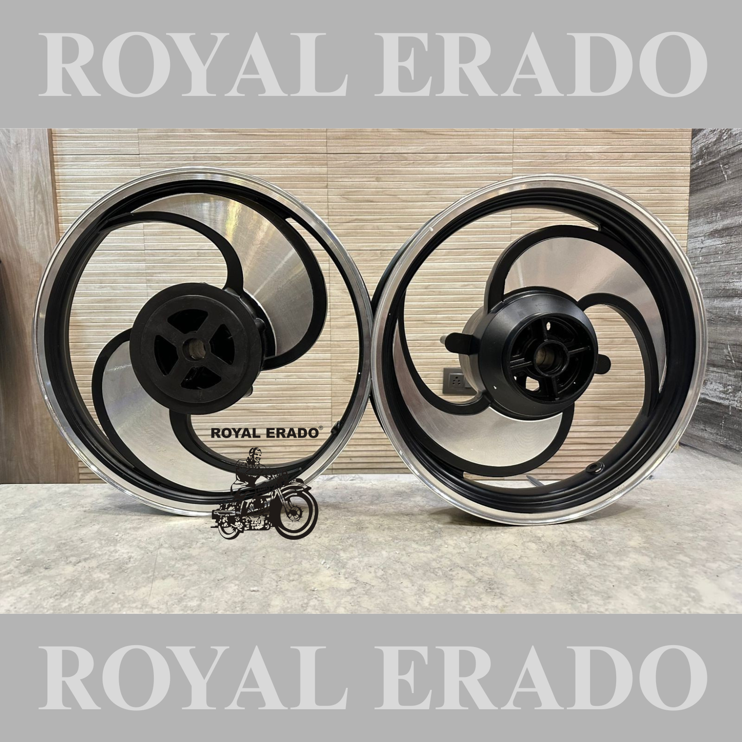 PAJERO Black CNC big S Talwar 2 spoke and 2 S alloy wheel for Reborn Classic single disc and new Standard Battalion