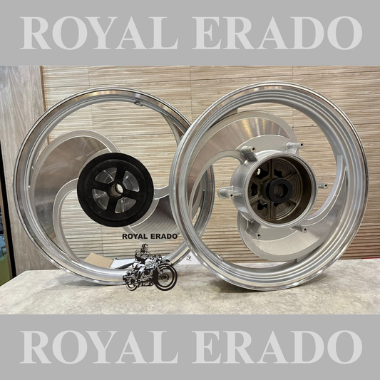 PAJERO silver CNC big S Talwar 2 spoke and 2 S alloy wheel for Reborn Classic single disc and new Standard Battalion