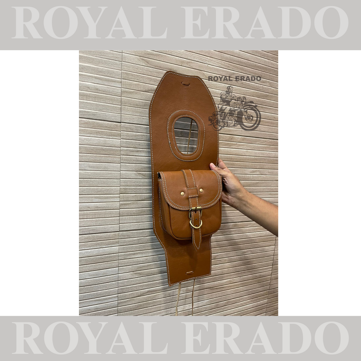Royal enfield reborn classic and old classic leather tank cover in brown.