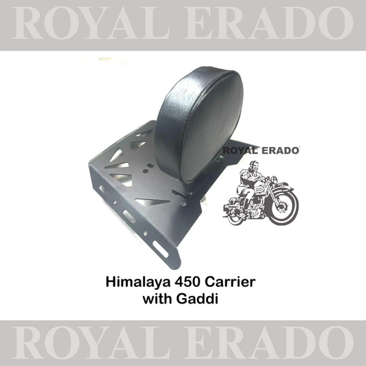 new royal enfield himalayan 450 carrier  with backrest gaddi