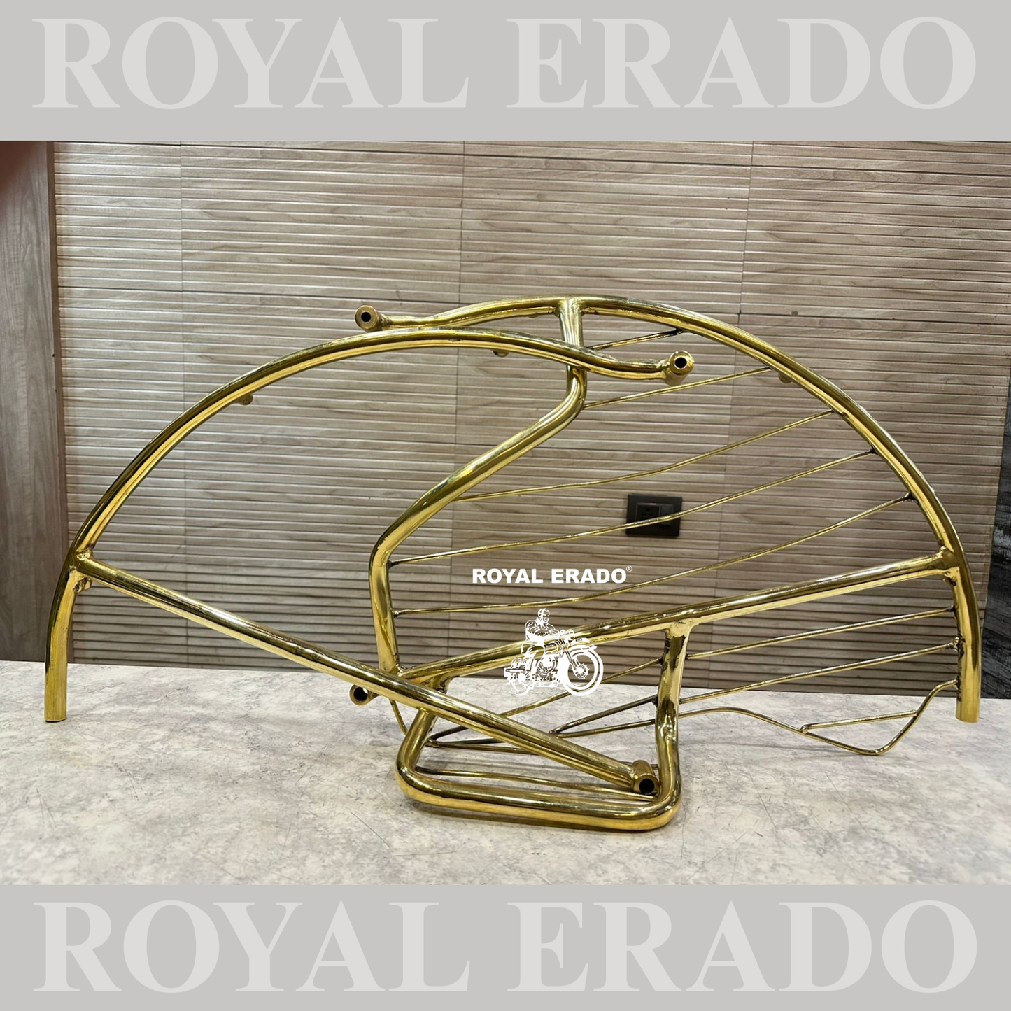 Royal Enfield Classic Electra Standard uce model rear saree guard and stay in pure brass gold vintage look.